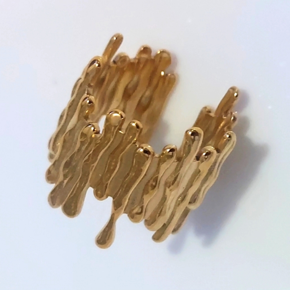 Gold Textured Ring with Unique Design